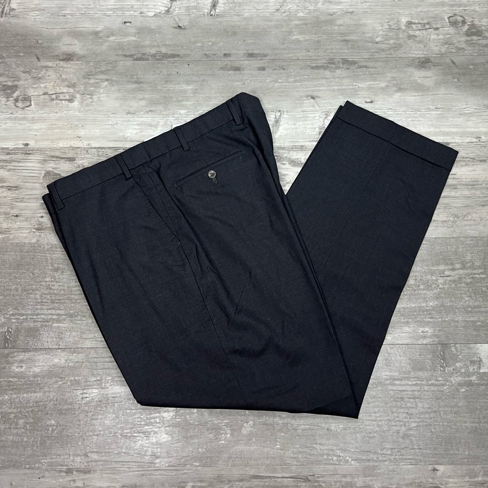 6 East Solid Charcoal Grey Super 130’s Dress Pants 40